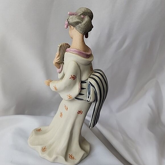 Vintage Ardco Bisque Porcelain Geisha With Fan - Picture 4 of 10
